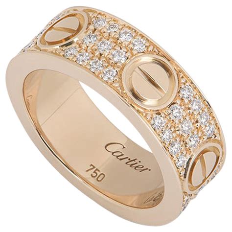 cartier pave love ring|cartier love collection ring price.